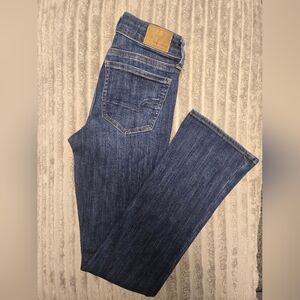 American Eagle Outfitters Classic Blue Skinny Kick Leg Jeans Next Level Stretch